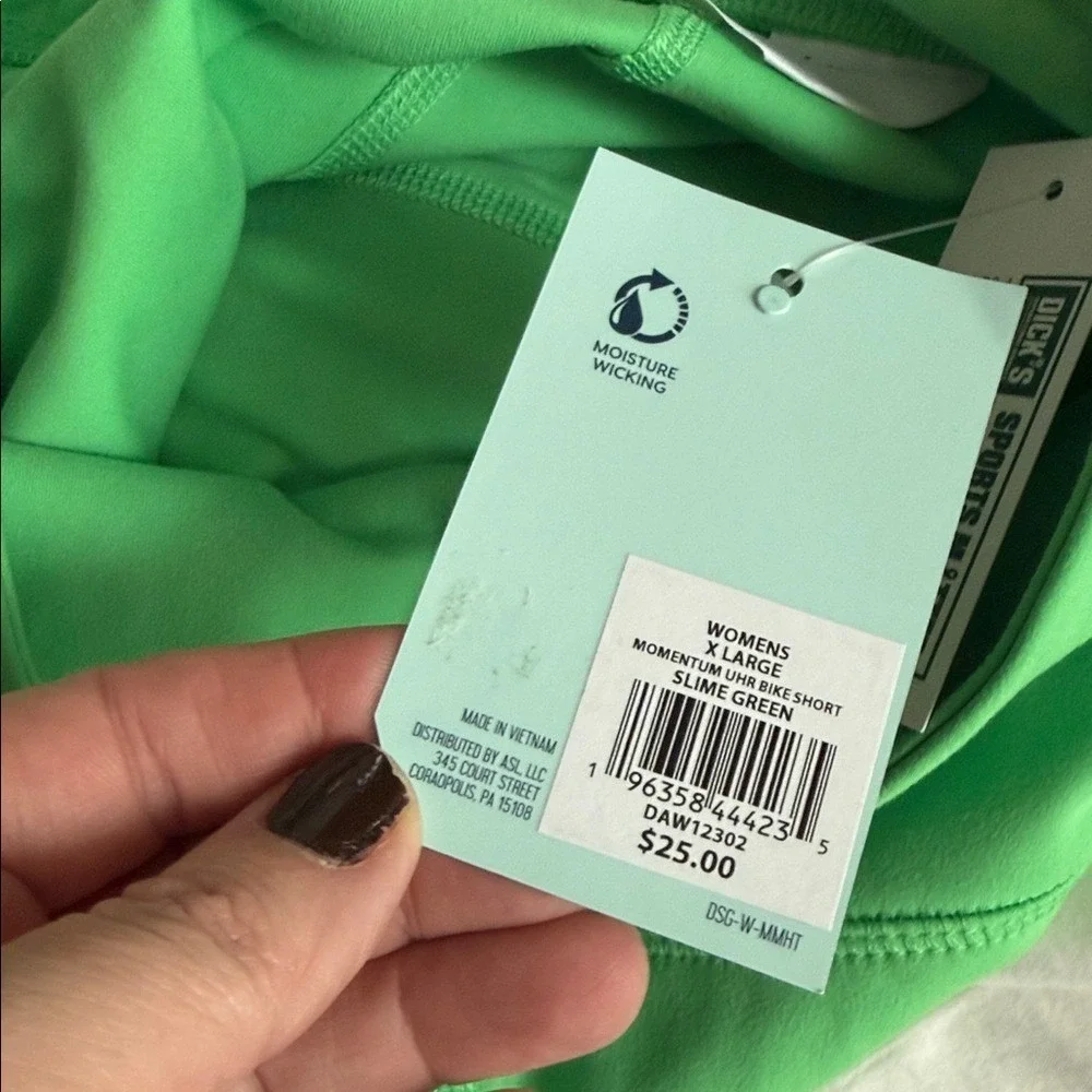 DSG‎ Women's Momentum Ultra High Rise Slime Green Bike Shorts XL NWT
